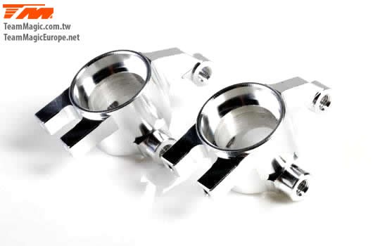 K Factory KF2156S Option Part - E4D-MF - Aluminum 7075 - Steering Block - Silver (2 pcs)
