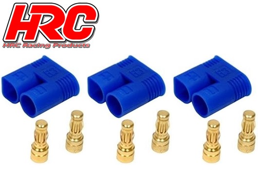 Pro-Line HRC9052A Connector - EC3 - Male (3 pcs) - Gold