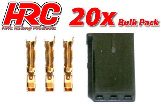 Pro-Line HRC9201B Connector - Gold - Servo - FUT plug - Male - BULK 20 pcs