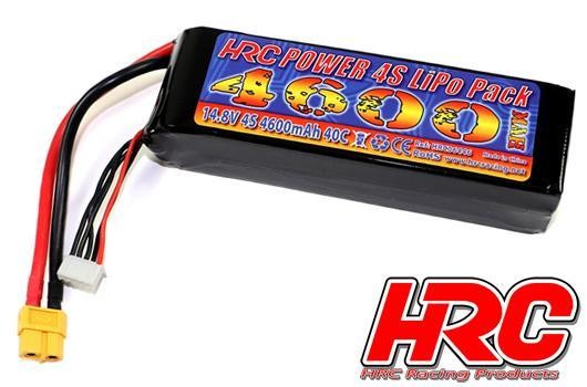 HRC Racing HRC06446X6 Battery - LiPo 4S - 14.8V 4600mAh 40C - No Case - XT60 138x43x32mm
