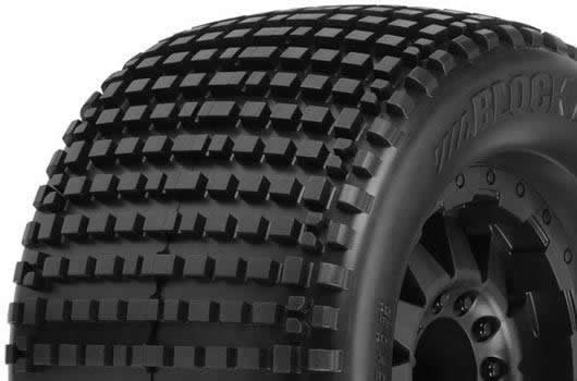 Pro-Line PRO1010913 Tires - Monster Truck - mounted - Black F-11 1:2&quot; Offset wheels - 17mm Hex