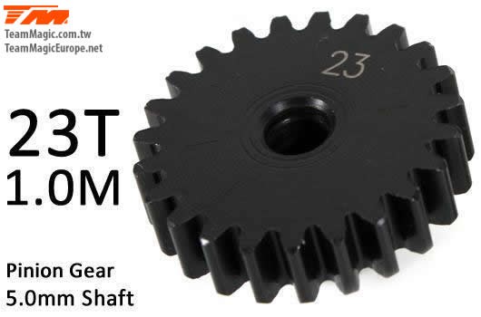 K Factory KF6602-23 Pinion Gear - 1.0M : 5mm Shaft - Steel - 23T