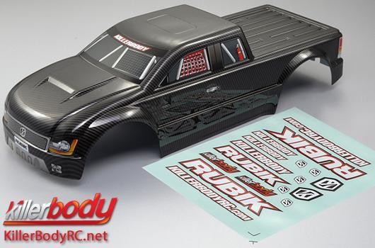 KillerBody KBD48330 Body - Monster Truck - Scale - Finished - Rubik - Carbon fiber pattern - fits Tr