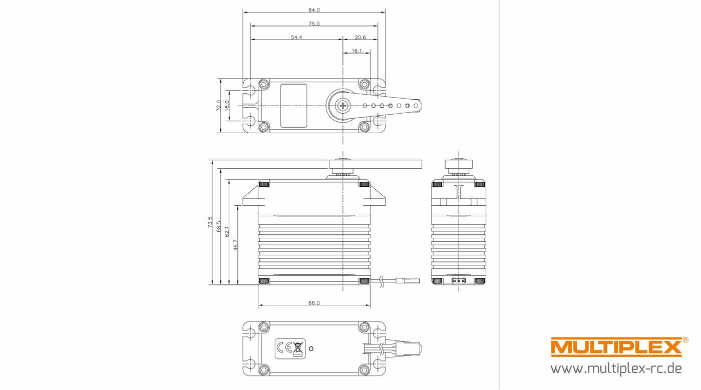 Hitec 116845 Hitec Servo D845WP RC Servos RC Modellbau Modellbau Senn