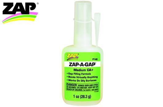 Zap ZPT02 Glue - ZAP-A-GAP - CA+ Medium - 28.3g (1 oz.) - tire glue