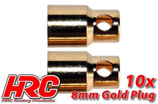 Pro-Line HRC9008F Connector - 8.0mm - Female (10 pcs) - Gold