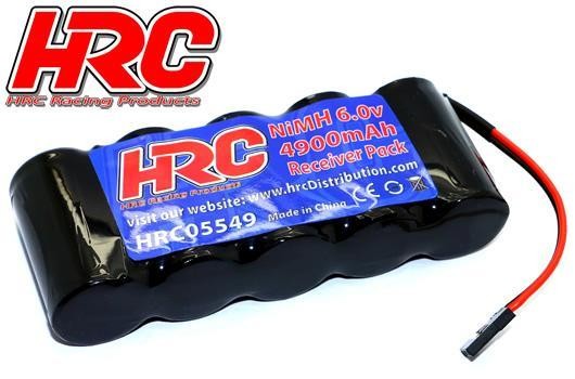 HRC Racing HRC05549F Battery - 5 cells - Receiver pack - 6V 4900mAh Sub-C - flat - UNI Plug 115x45x2