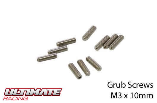 Ultimate Racing UR164310 Grub Screws - M3 x 10mm (10 pcs)