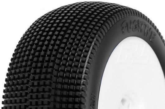Pro-Line PRO9052033 Tires - 1:8 Buggy - mounted - Light Velocity White wheels - 17mm Hex - Fugitive