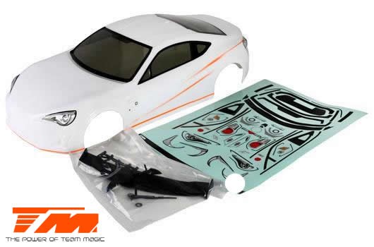 Team Magic TM503393WA Body - 1:10 Touring : Drift - 190mm - Painted - no holes - T86 White