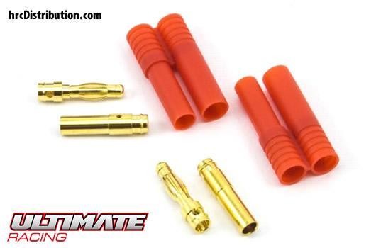 Ultimate Racing UR46206 Connector - Gold - 4.0mm - Male:Female (2 pcs)