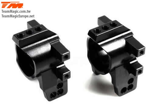 K Factory KF2157BK Option Part - E4D-MF - Aluminum 7075 - Rear Hub Carrier - Black (2 pcs)