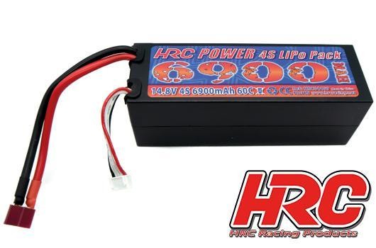 HRC Racing HRC04469D Battery - LiPo 4s HARDCASE - 14.8V 6900mAh 60:100C - Ultra T - 138mm*48*47