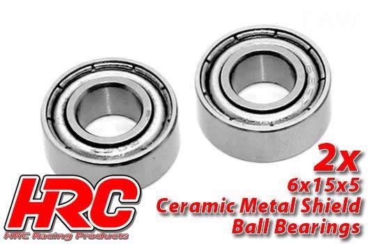 HRC Racing HRC1260CA Ball Bearings - metric - 6x15x5mm - Ceramic (2 pcs)