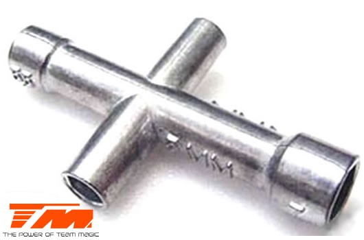 Team Magic TM116043 Tool - Cross Wrench (4, 5, 5.5 & 7mm)