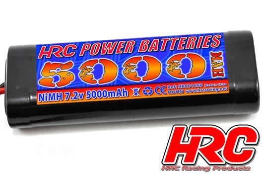 HRC Racing HRC01650S Battery - 6 cells - NiMH - 7.2V 5000mAh - Stick - Tamiya - 130x45x25mm