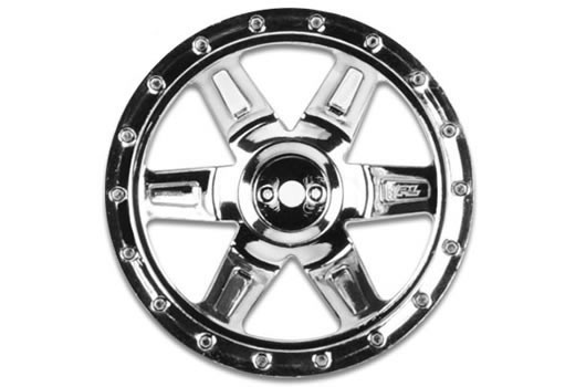 Pro-Line PRO273711 Wheels - 1:16 Truck - 2.2" - Desperado - 12mm Hex - Black Chrome - for Traxx