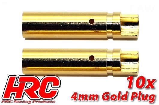 Pro-Line HRC9004F Connector - 4.0mm - Female (10 pcs) - Gold