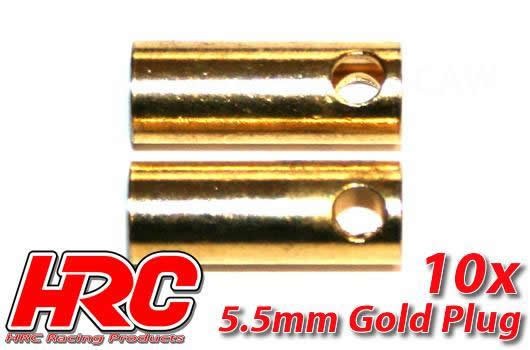 Pro-Line HRC90055F Connector - 5.5mm - Female (10 pcs) - Gold