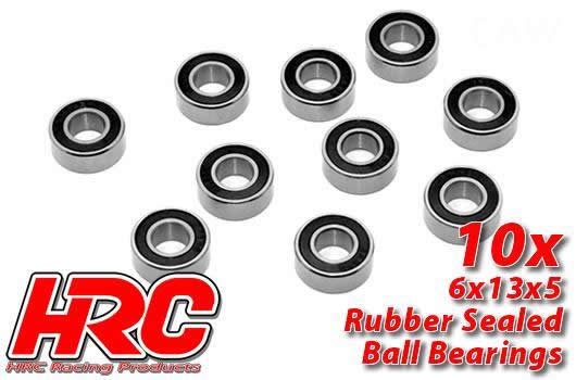 HRC Racing HRC1252RS Ball Bearings - metric - 6x13x5mm Rubber sealed (10 pcs)