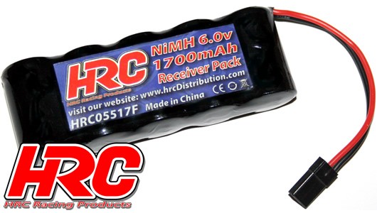 HRC Racing HRC05517F Battery - 5 cells - Receiver pack - NiMH - 6V 1700mAh - flat - UNI Plug 85x30x1