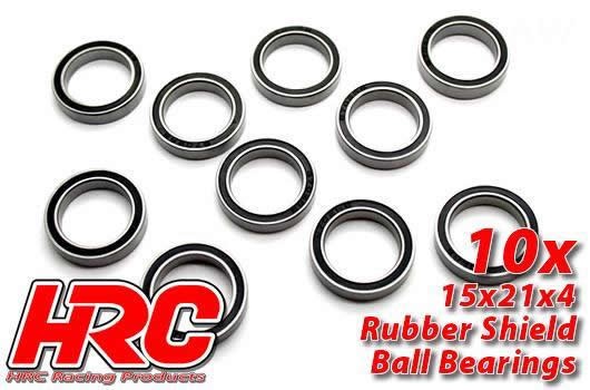 HRC Racing HRC1284RS Ball Bearings - metric - 15x21x4mm Rubber sealed (10 pcs)