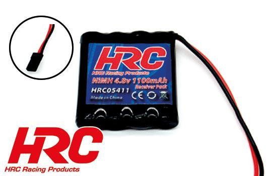 HRC Racing HRC05411F Battery - 4 cells AAA - HRC 1100 - Receiver pack - 4.8V 1100mAh - flat - JR Plu
