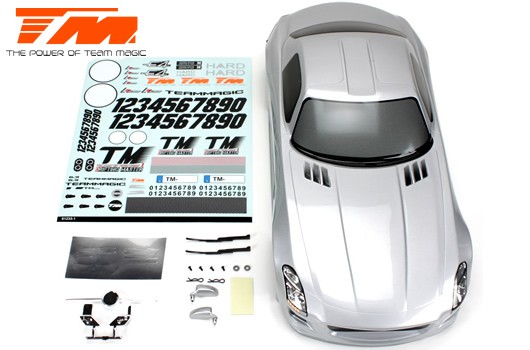 Team Magic TM503326SA Body - 1:10 Touring : Drift - 190mm - Painted - no holes - SLS Silver
