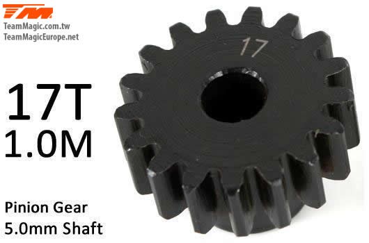 K Factory KF6602-17 Pinion Gear - 1.0M : 5mm Shaft - Steel - 17T