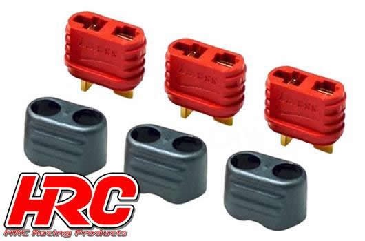 Pro-Line HRC9032P Connector - Ultra T Plug with protection - Female (3 pcs) - Gold