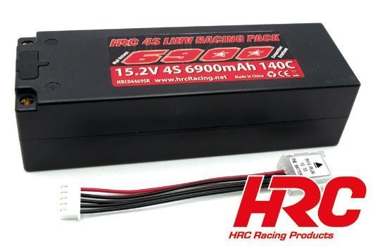 HRC Racing HRC04469SR5 Battery - LiPo HV 4S - 15.2V 6900mAh 140C Graphene Hard Case - 5mm Plug 37x4