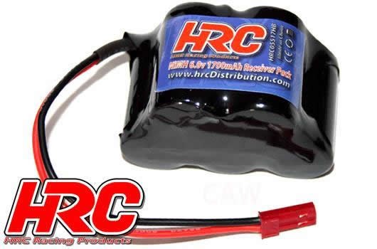 HRC Racing HRC05517HB Battery - 5 cells - Receiver pack - NiMH - 6V 1700mAh - hump - BEC Plug 50x30x