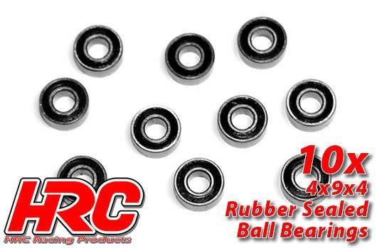 HRC Racing HRC1216RS Ball Bearings - metric - 4x 9x4mm Rubber sealed (10 pcs)
