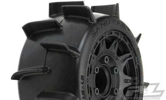Pro-Line PRO1016010 Tires - 1:10 Truck - 2.8" - mounted - Raid Black Wheels - 6x30 Hex - Sand P