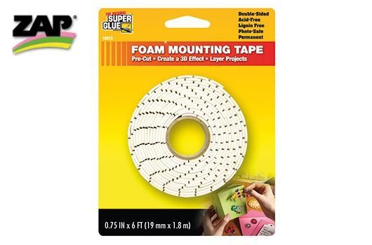 Zap SG11710211 Super Glue Foam Mounting Tape - ROLL 6FT