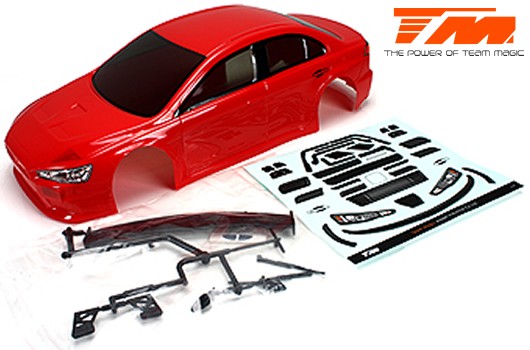 Team Magic TM503366RA Body - 1:10 Touring : Drift - 190mm - Painted - no holes - EVX Red