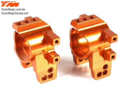 K Factory KF2157O Option Part - E4D-MF - Aluminum 7075 - Rear Hub Carrier - Orange (2 pcs)