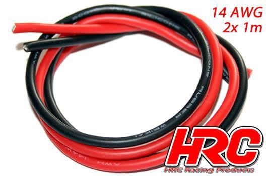 Pro-Line HRC9531B Cable - 14 AWG : 2.0mm2 - Silver (400 x 0.08) - Red and Black (1m each)