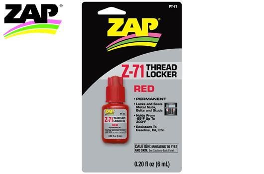 Zap ZPT71 Glue - Thread Locker - Permanent - Z-71 Red - 6ml (.2 fl oz.)
