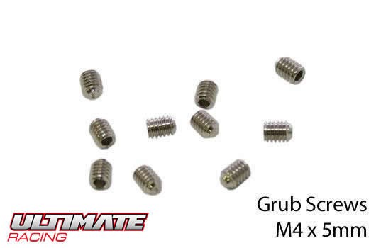 Ultimate Racing UR164405 Grub Screws - M4 x 5mm (10 pcs)