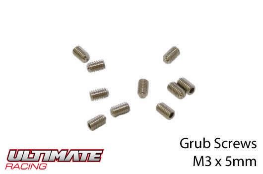Ultimate Racing UR164305 Grub Screws - M3 x 5mm (10 pcs)