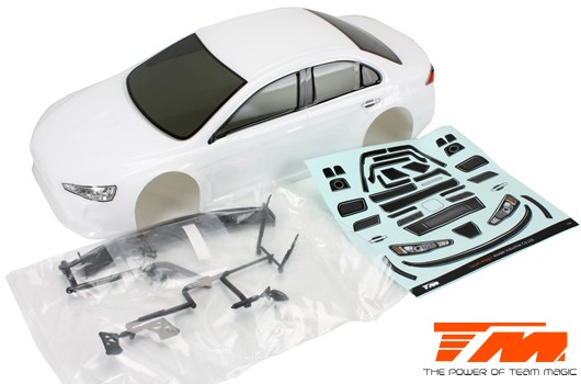 Team Magic TM503366WA Body - 1:10 Touring : Drift - 190mm - Painted - no holes - EVX White