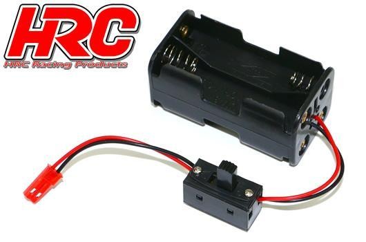Pro-Line HRC9271AS Battery Holder - AA - 4 Cells - Square - with BEC connector and Switch
