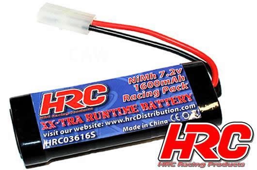 HRC Racing HRC03616S Battery - 6 cells - RC Car Micro - NiMH - 7.2V 1600mAh stick - Tamiya plug 93x3