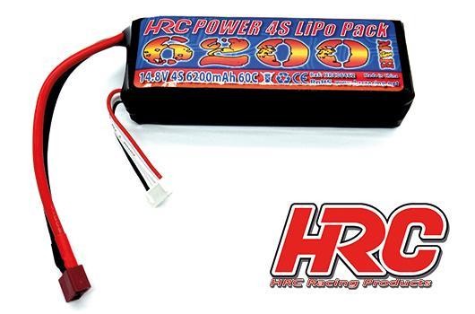 HRC Racing HRC06462D Battery - LiPo 4S - 14.8V 6200mAh 60C:100C - No Case - Ultra T - 35x44x135mm