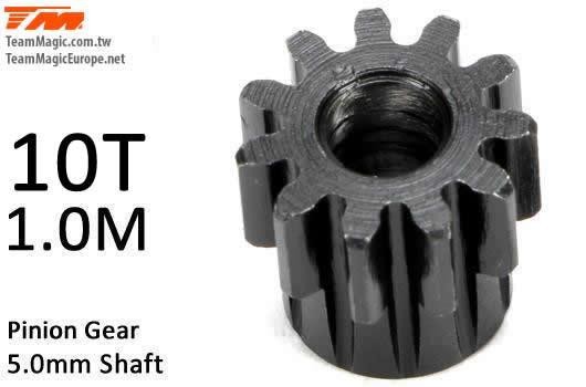 K Factory KF6602-10 Pinion Gear - 1.0M : 5mm Shaft - Steel - 10T