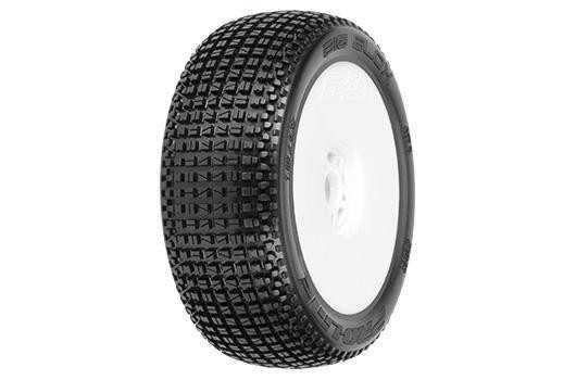 Pro-Line PRO9048033 Tires - 1:8 Buggy - mounted - Light Velocity White wheels - 17mm Hex - Big Blox