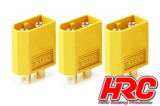 Pro-Line HRC9094A Connector - XT60 - Male (3 pcs) - Gold