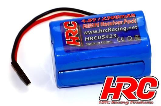 HRC Racing HRC05423S Battery - 4 cells - Receiver pack - 4.8V 2300mAh Ni-MH - AA square - JR 50x30x3