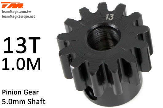 K Factory KF6602-13 Pinion Gear - 1.0M : 5mm Shaft - Steel - 13T